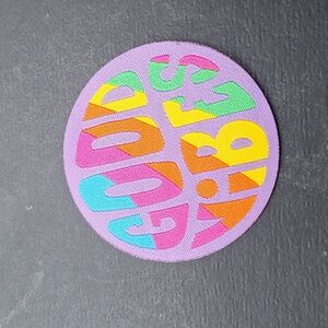 Colorful 'Good Vibes Iron On' Patch